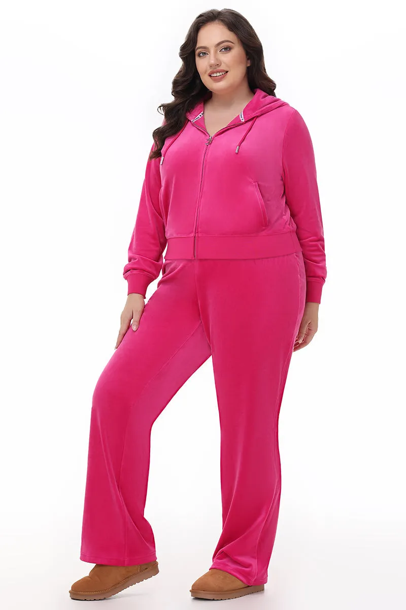 Plus-Size OG Big Bling Velour Track Pants by Juicy Couture