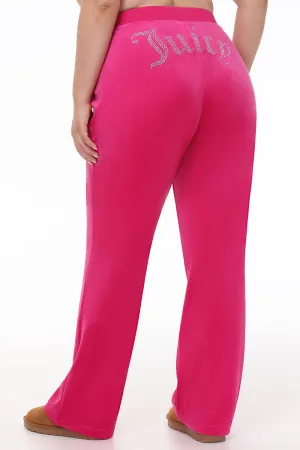 Plus-Size OG Big Bling Velour Track Pants by Juicy Couture
