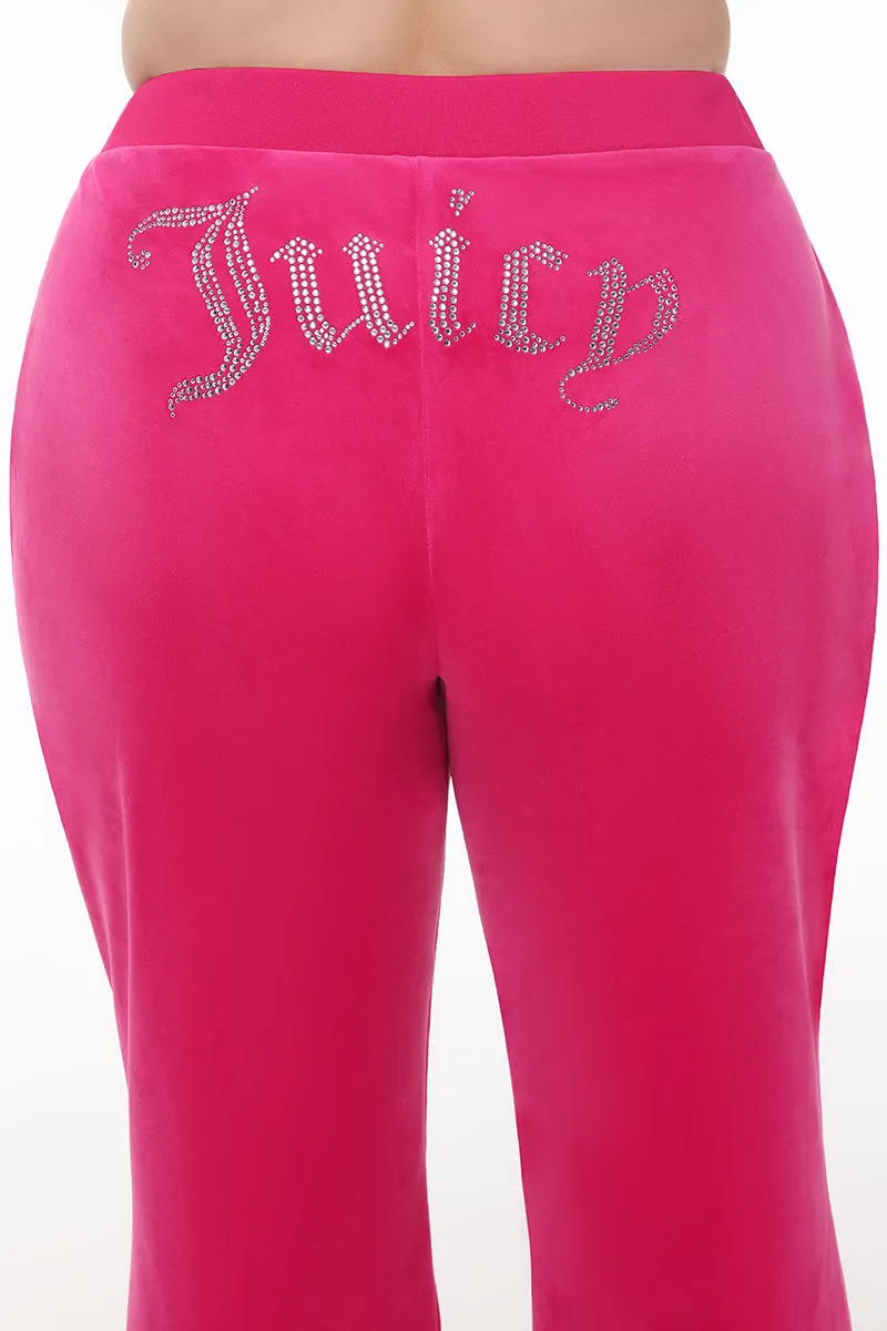 Plus-Size OG Big Bling Velour Track Pants by Juicy Couture