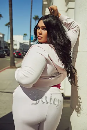 Plus-Size OG Big Bling Velour Track Pants by Juicy Couture