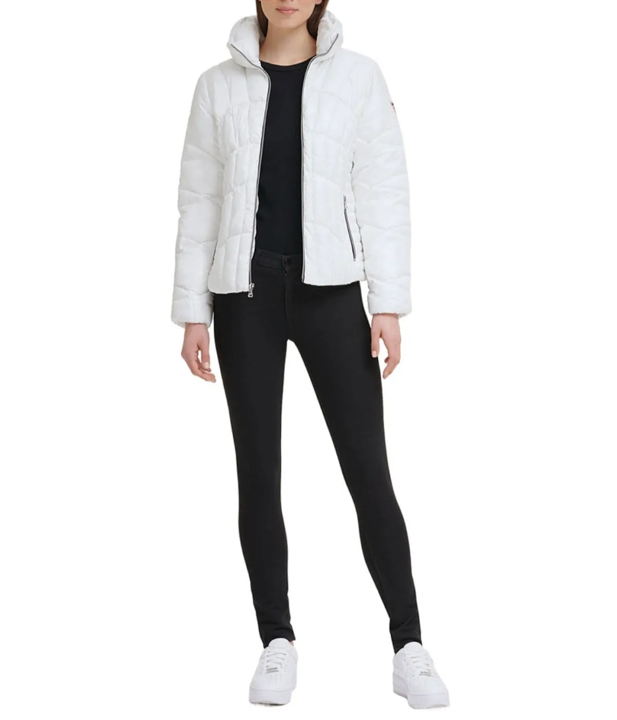 Quilted Puffer Jacket Cream