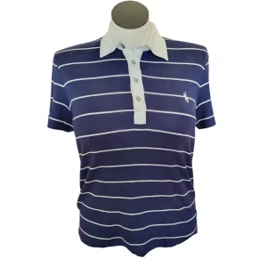 Ralph Lauren Golf Women's Navy & White Striped w/ Logo Size XL
