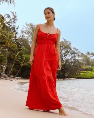 Red Aloha Maxi Dress - Red Aloha Billabong