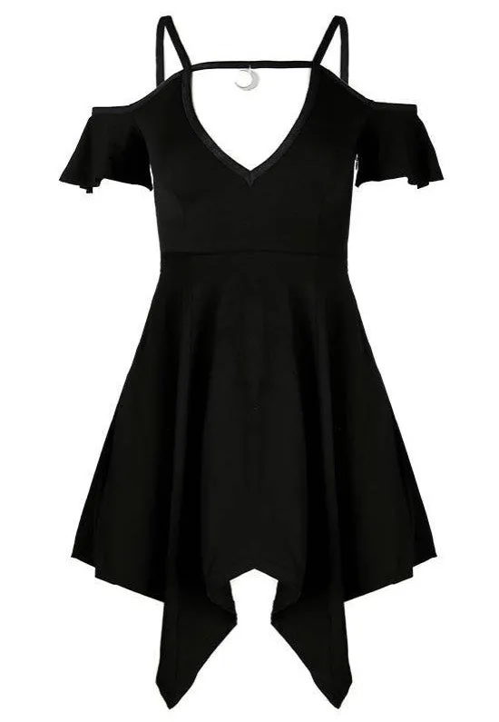 Restyle - Moon Keyhole Tunic Black Jersey Black - Dress