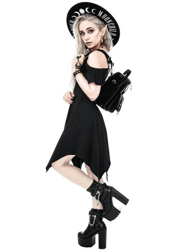 Restyle - Moon Keyhole Tunic Black Jersey Black - Dress