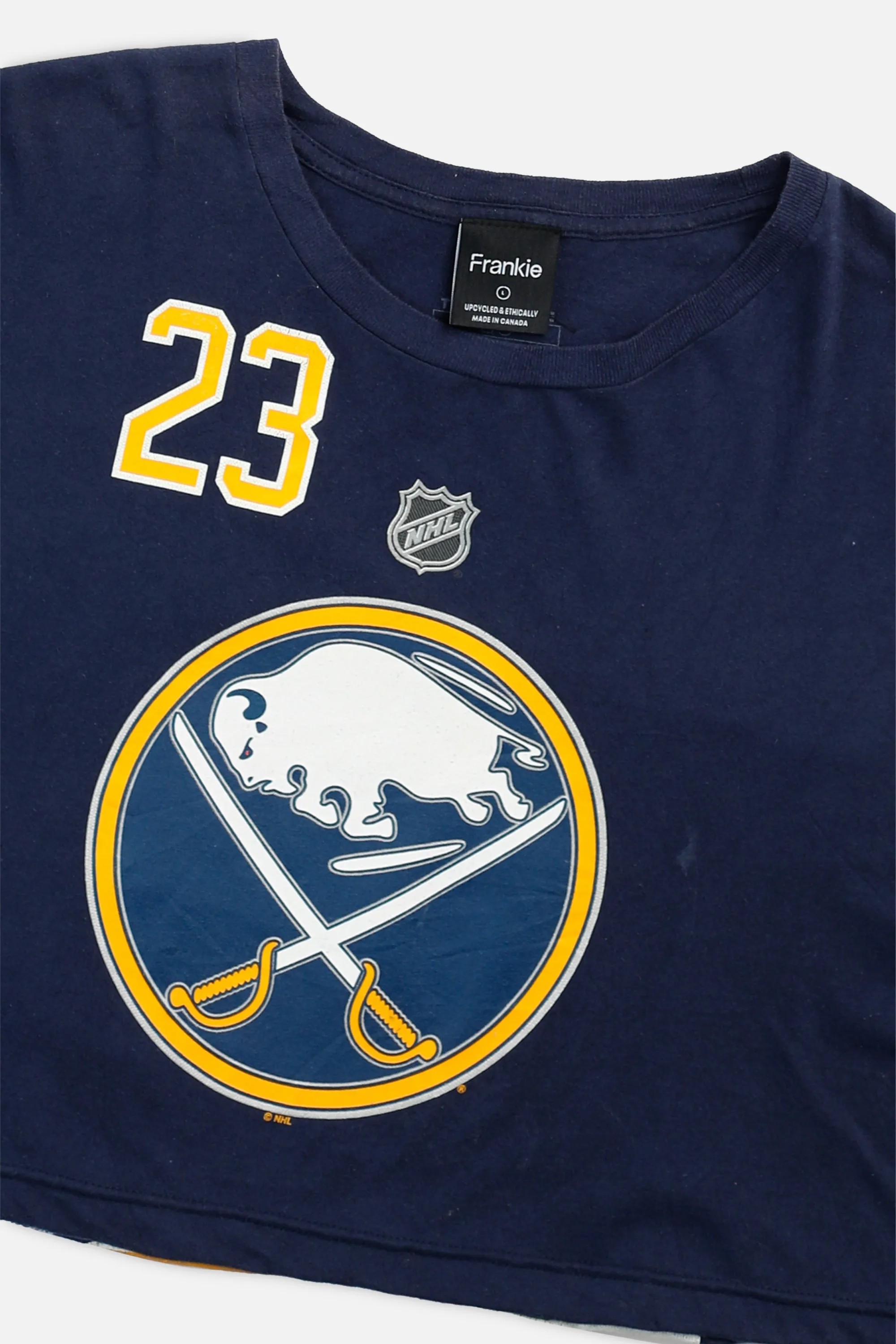 Rework Buffalo Sabres NHL Crop Tee - L Frankie
