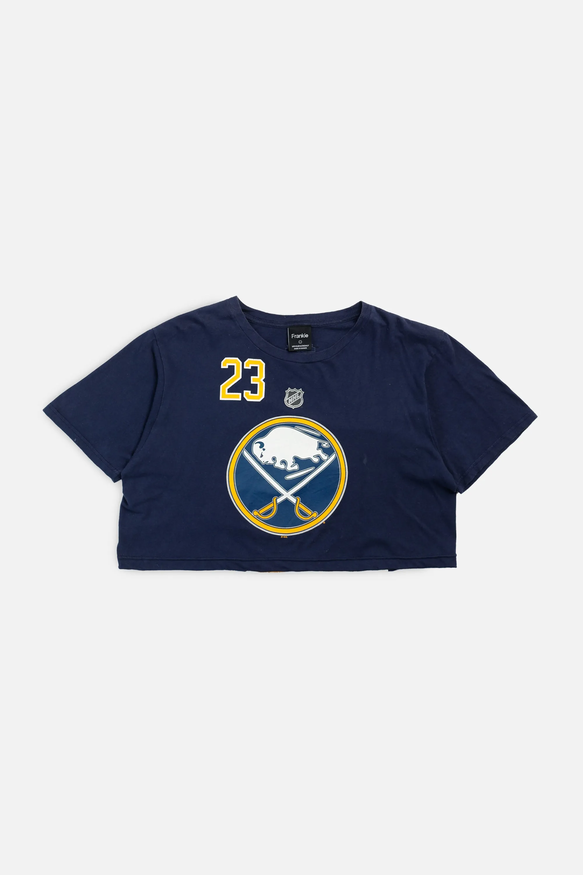Rework Buffalo Sabres NHL Crop Tee - L Frankie