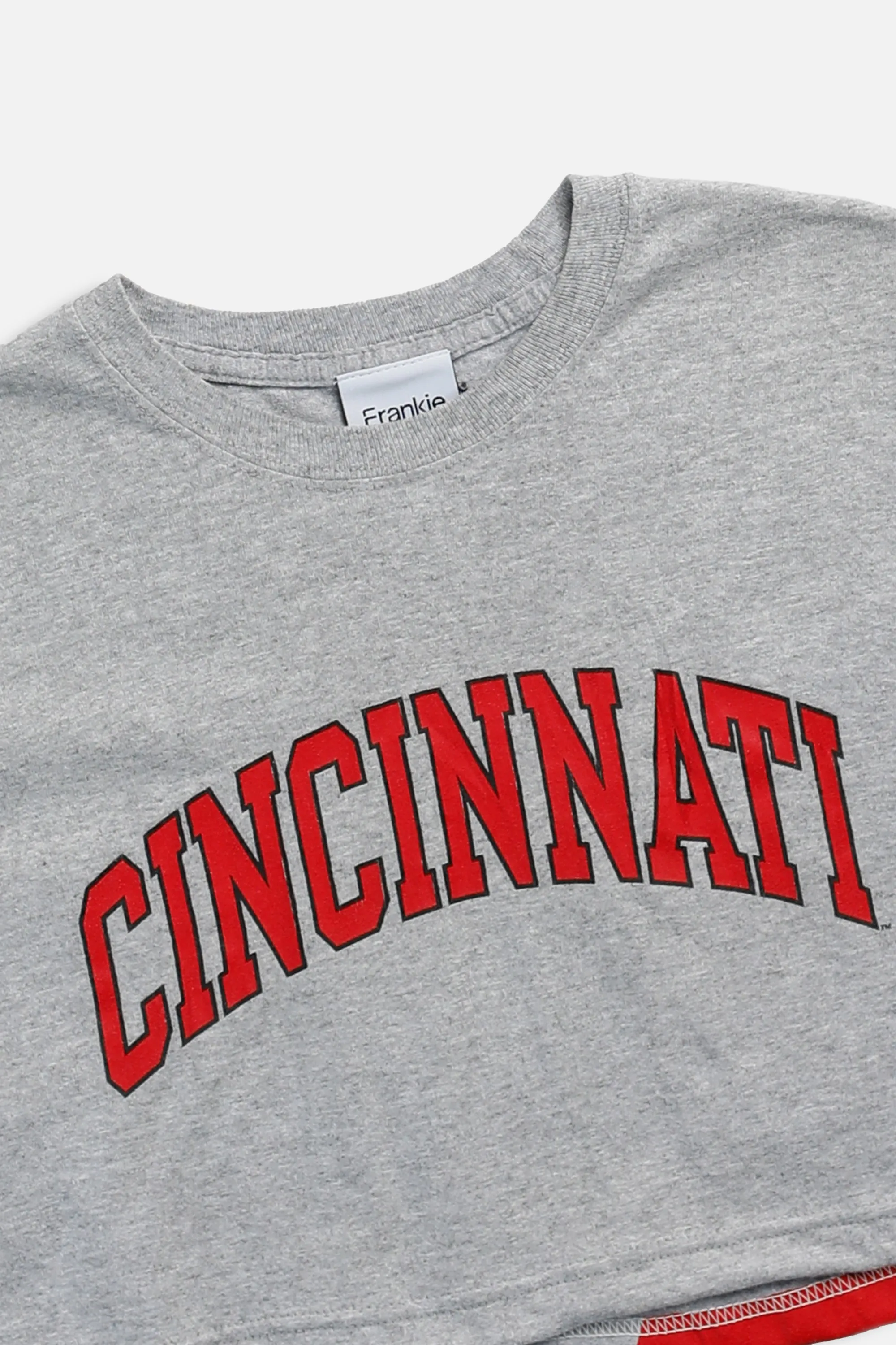 Rework Cincinnati Bearcats NCAA Crop Tee - XS Frankie