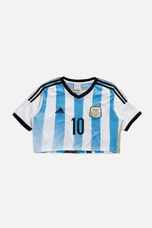 Rework Crop Argentina Soccer Jersey - M Frankie
