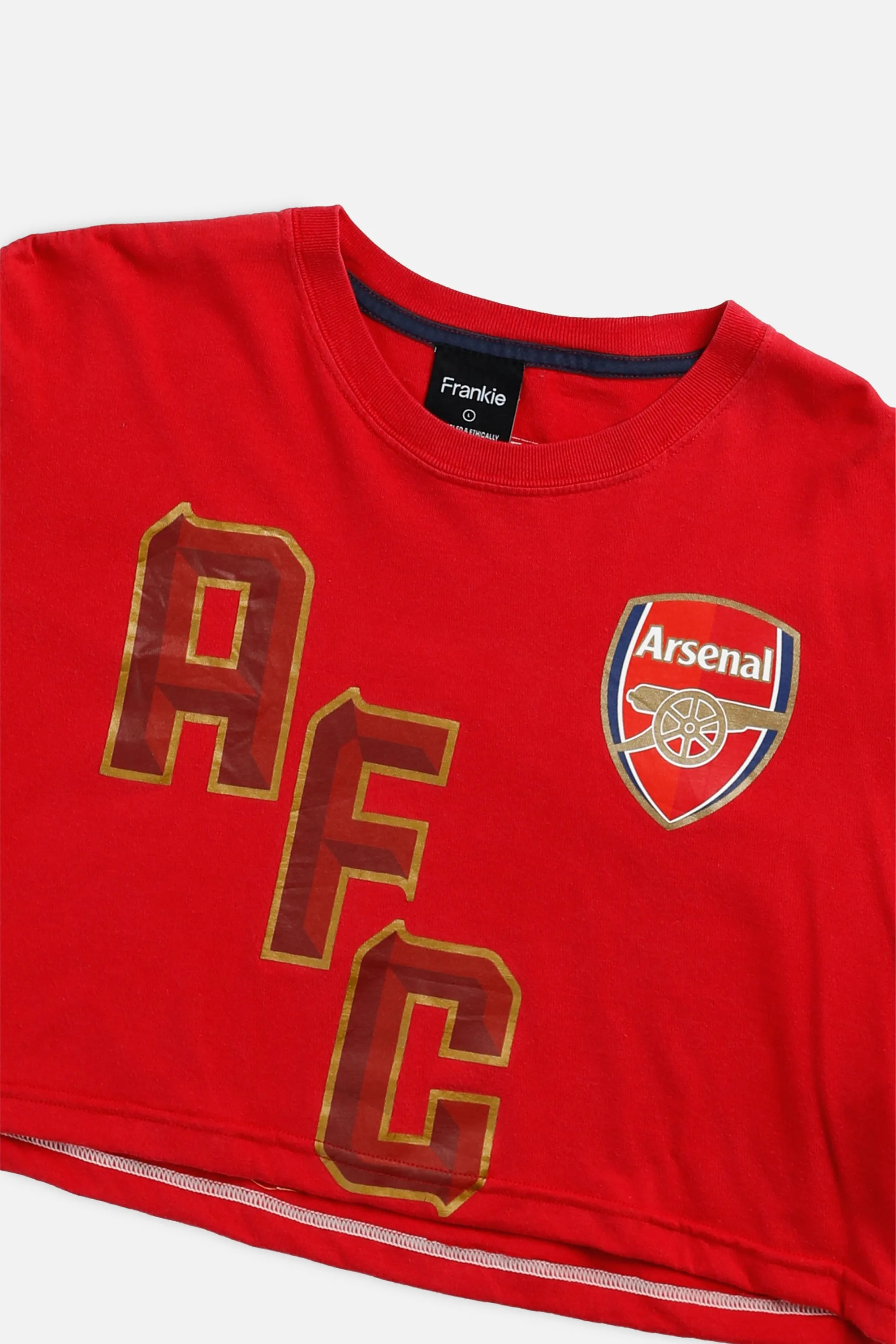 Rework Crop Arsenal Soccer Tee - L Frankie
