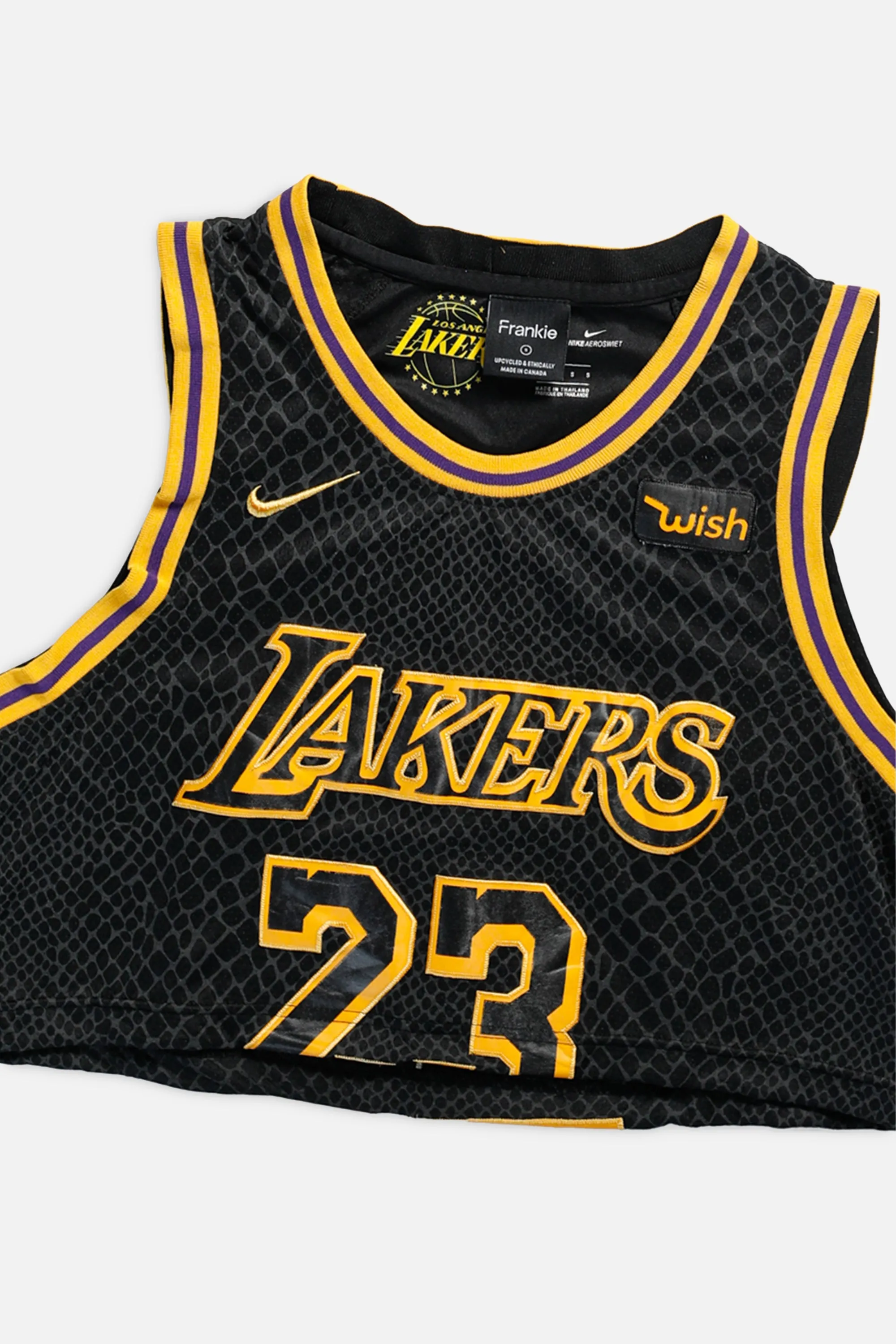 Rework LA Lakers NBA Crop Jersey - S Frankie