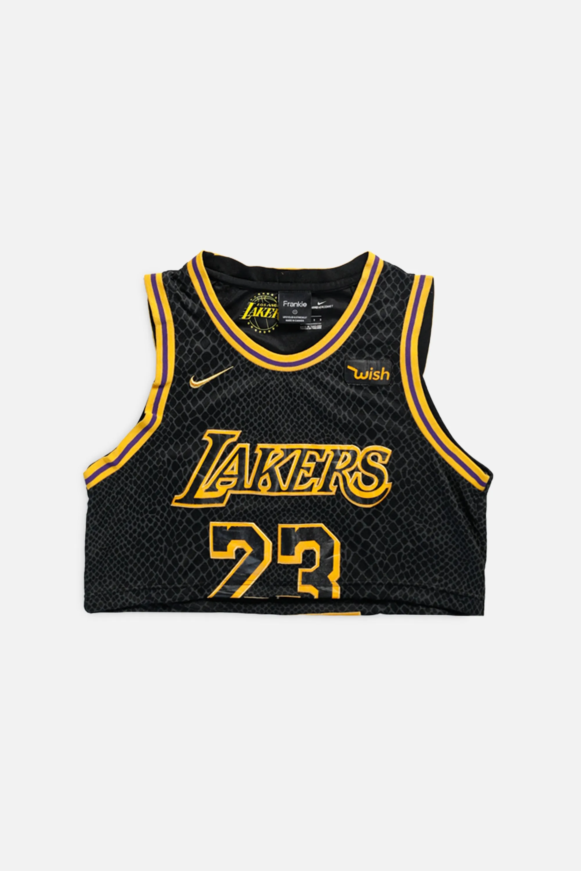 Rework LA Lakers NBA Crop Jersey - S Frankie