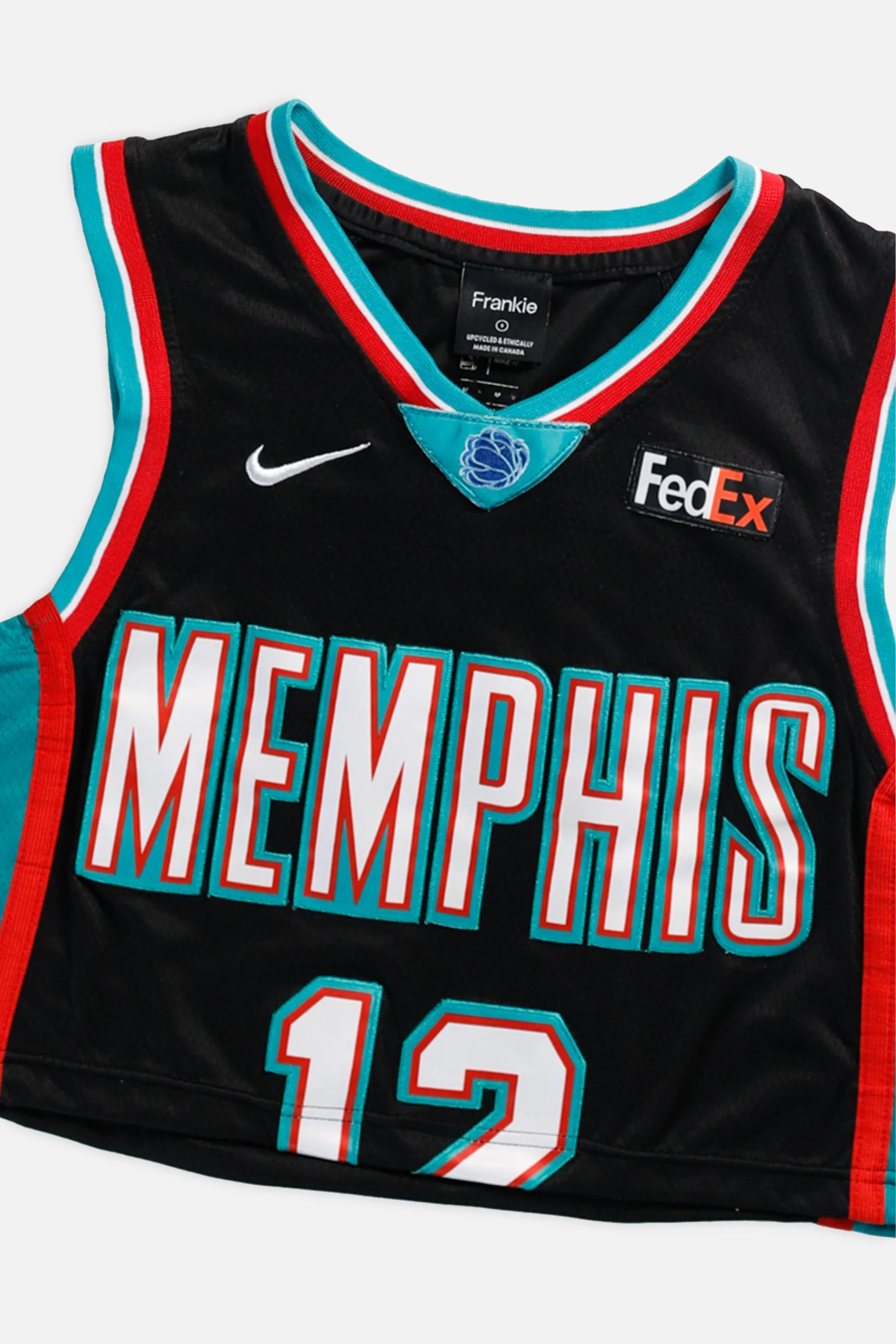 Rework Memphis Grizzlies NBA Crop Jersey - S Frankie