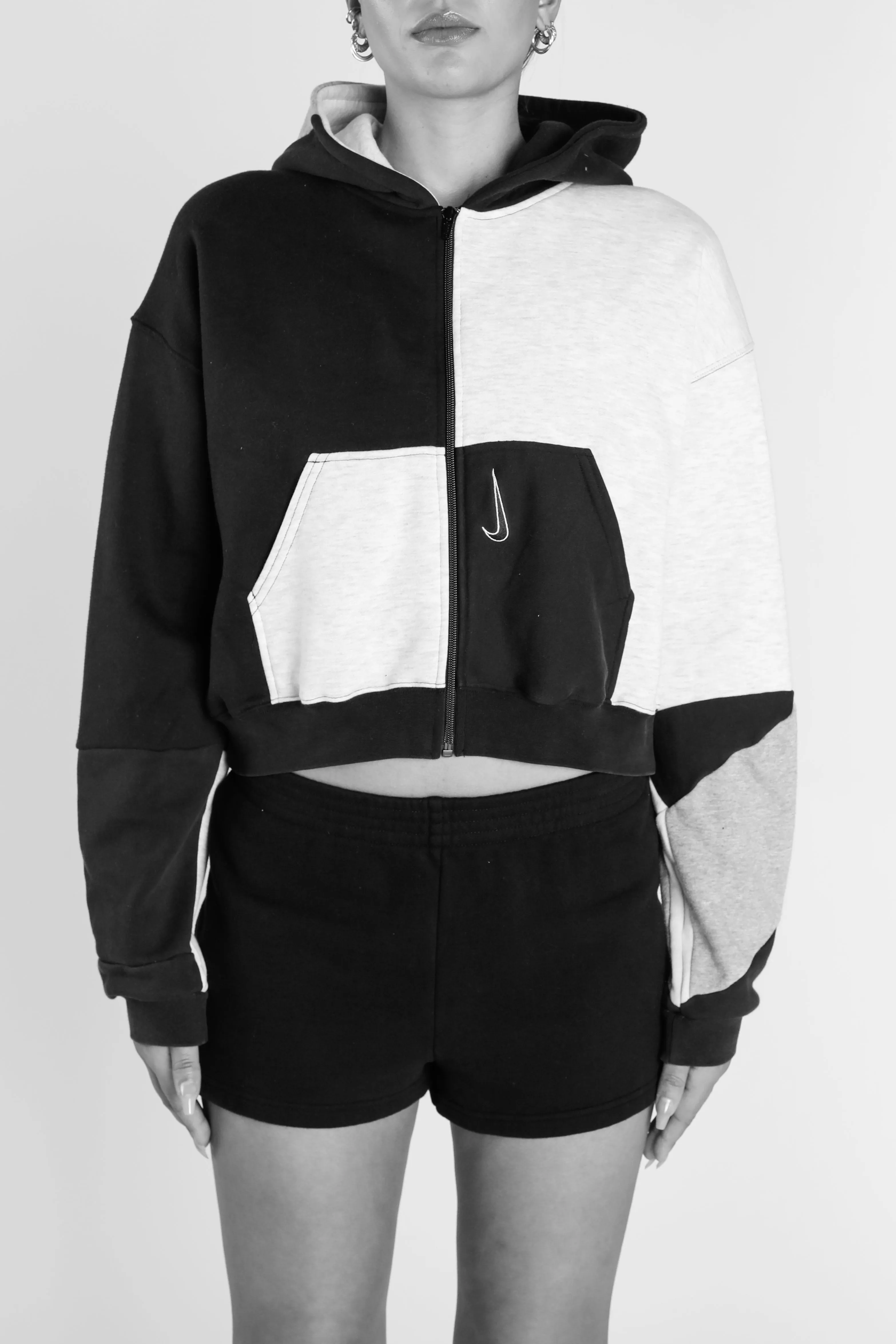 Rework Miami Heat NBA Crop Zip Hoodie - M Frankie