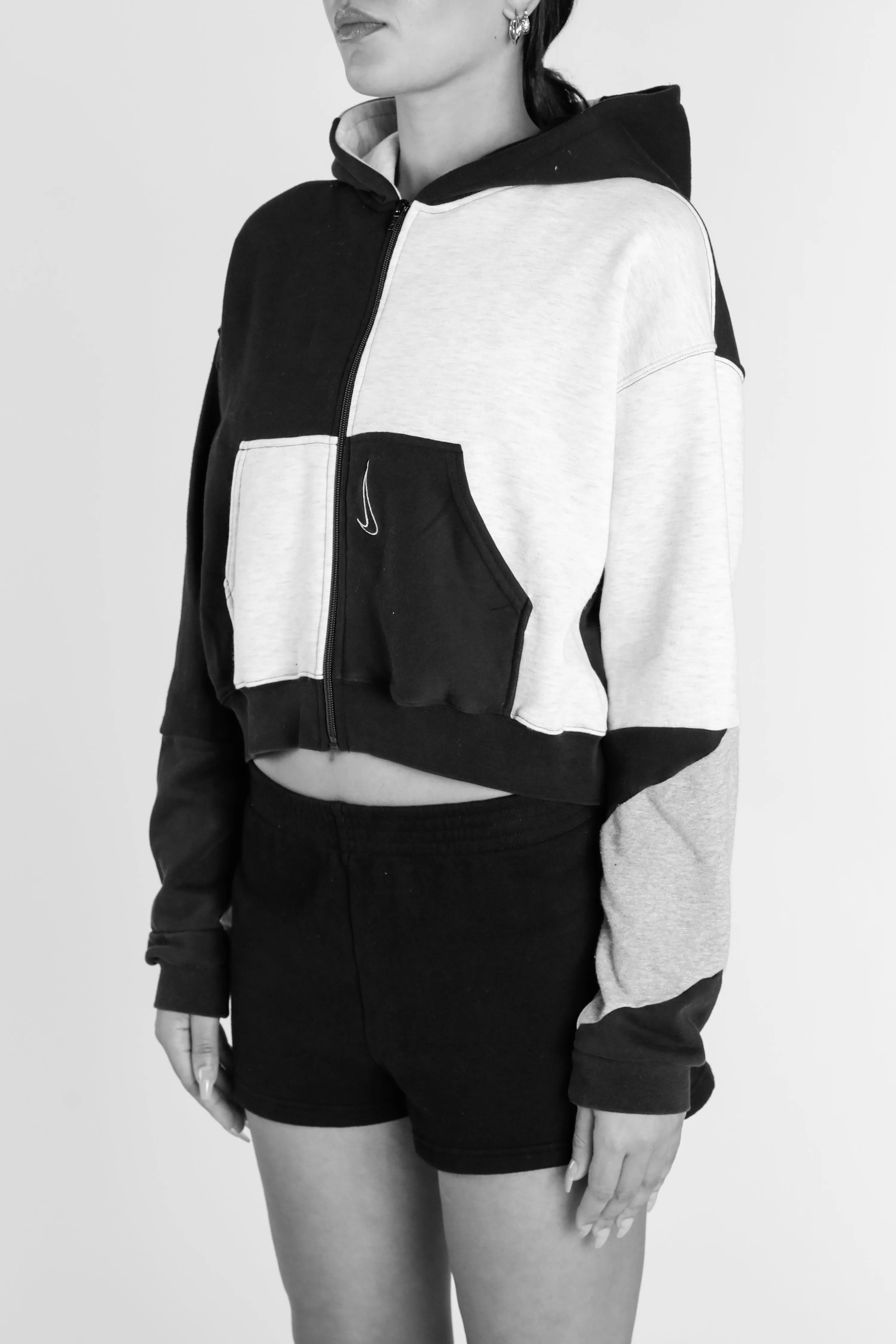 Rework Miami Heat NBA Crop Zip Hoodie - M Frankie