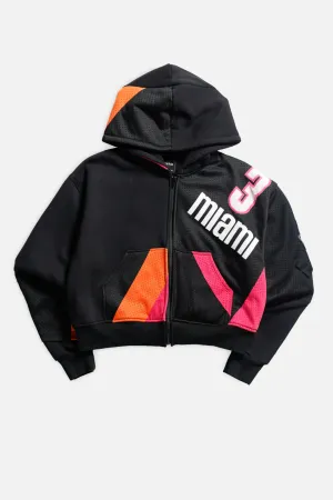 Rework Miami Heat NBA Crop Zip Hoodie - M Frankie