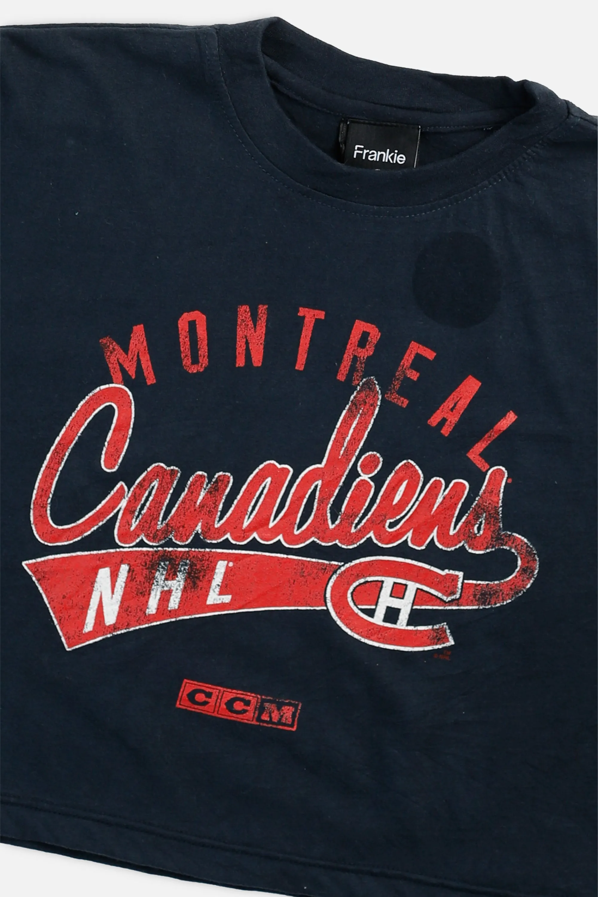 Rework Montreal Canadiens NHL Crop Tee - L Frankie