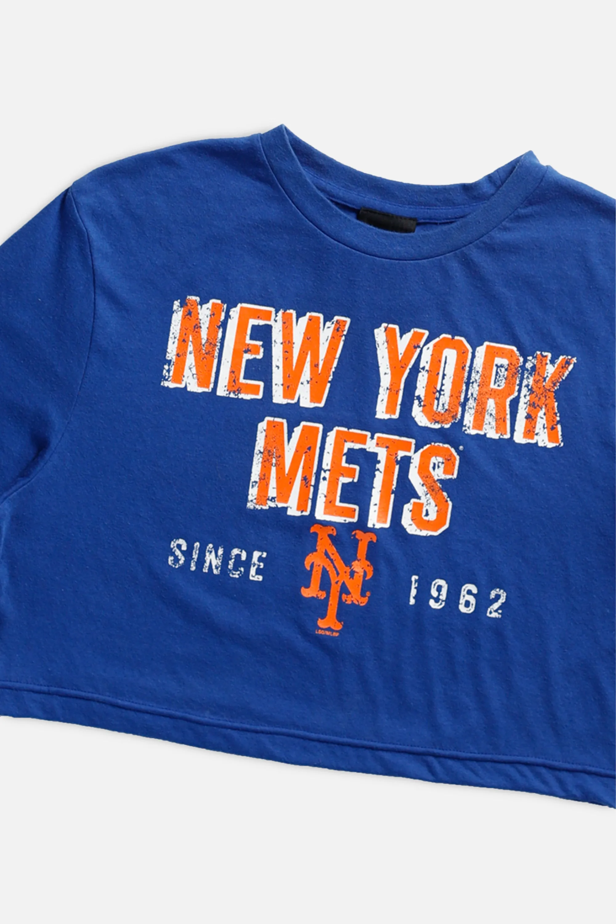Rework New York Mets MLB Crop Tee T- S Frankie