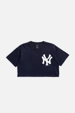 Rework New York Yankees MLB Crop Tee - S Frankie