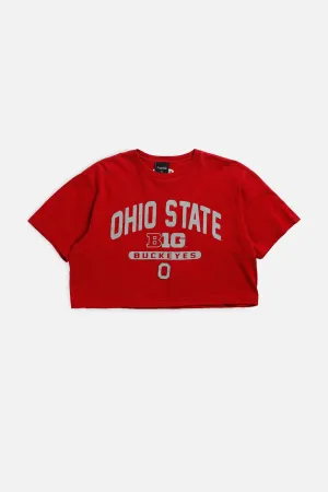 Rework Ohio State Buckeyes NCAA Crop Tee - L Frankie