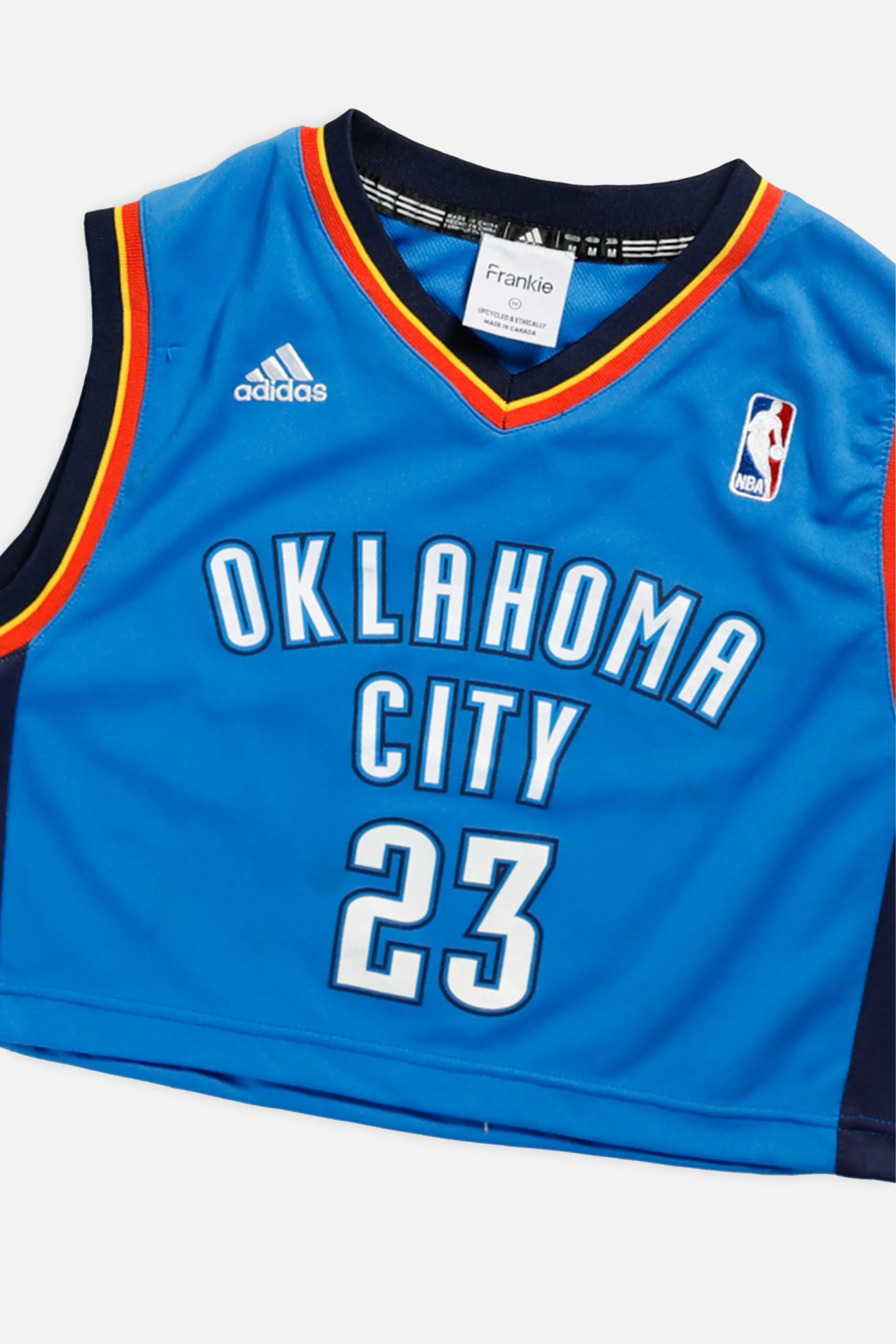 Rework Oklahoma City Thunder NBA Crop Jersey - XS Frankie