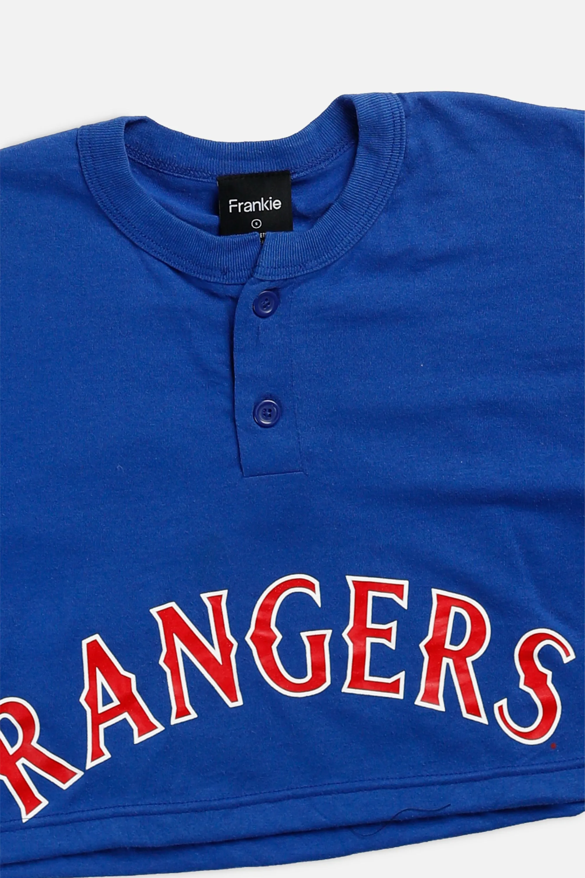 Rework Texas Rangers MLB Crop Tee - S Frankie