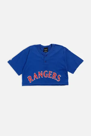 Rework Texas Rangers MLB Crop Tee - S Frankie