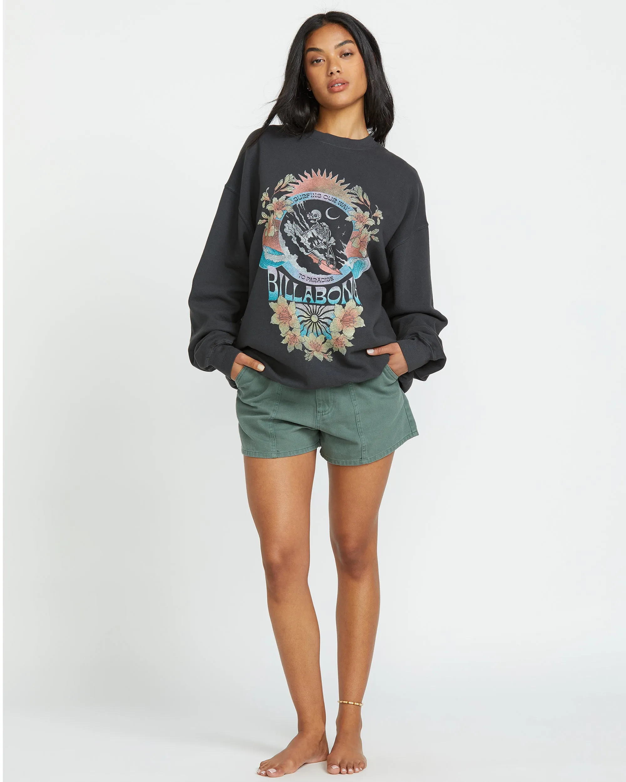 Ride In Crew Sweatshirt - Black Sands Billabong