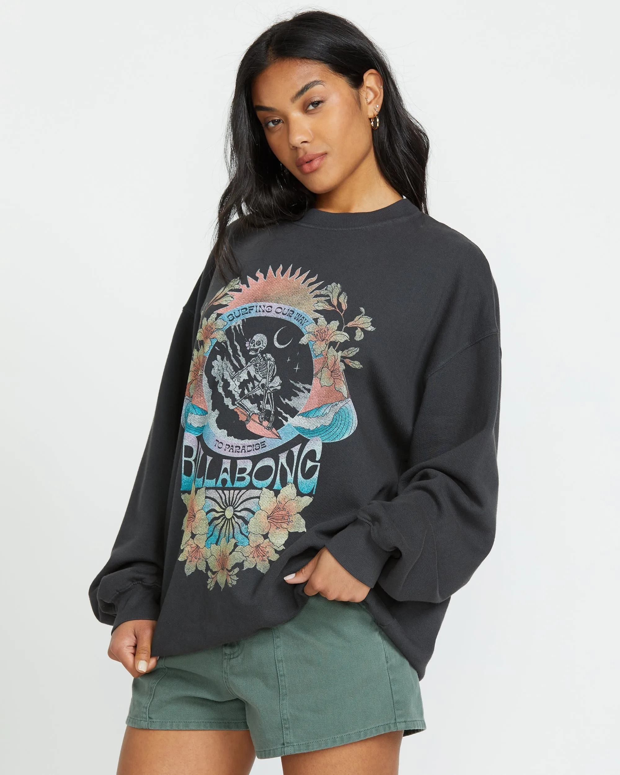Ride In Crew Sweatshirt - Black Sands Billabong
