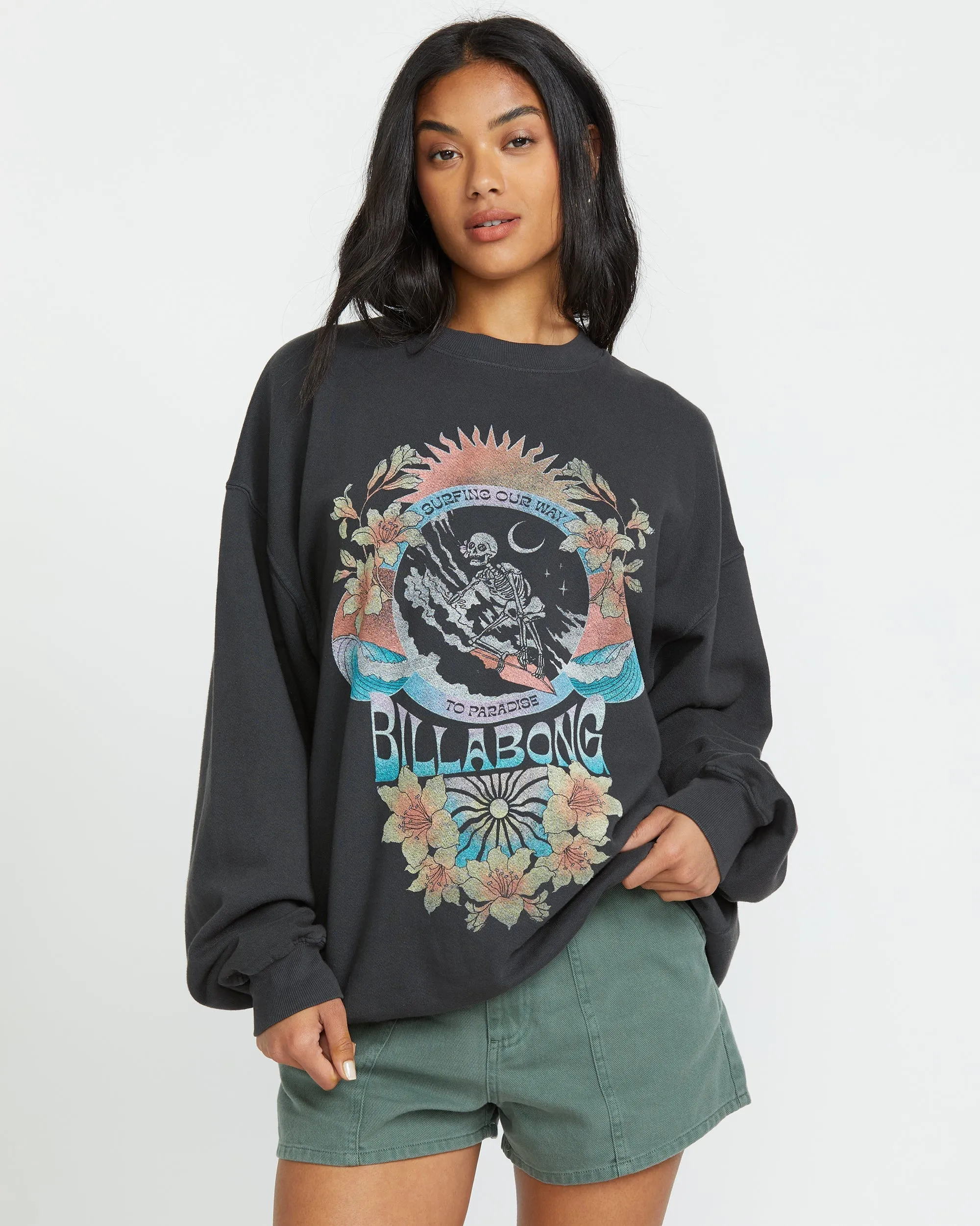Ride In Crew Sweatshirt - Black Sands Billabong