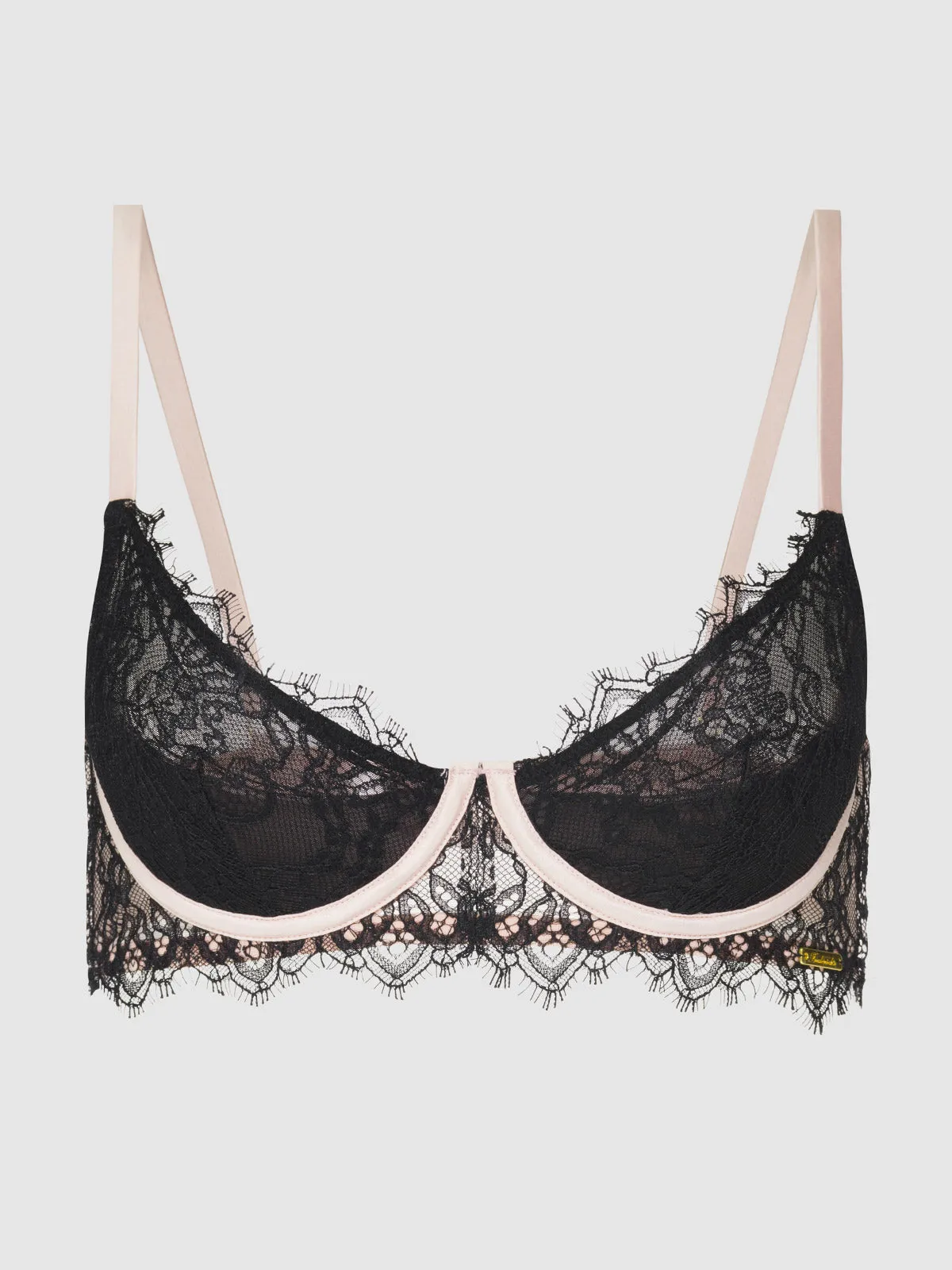 Rosalind Lace Cup Bra With Satin Half Cup by Frederick's of Hollywood