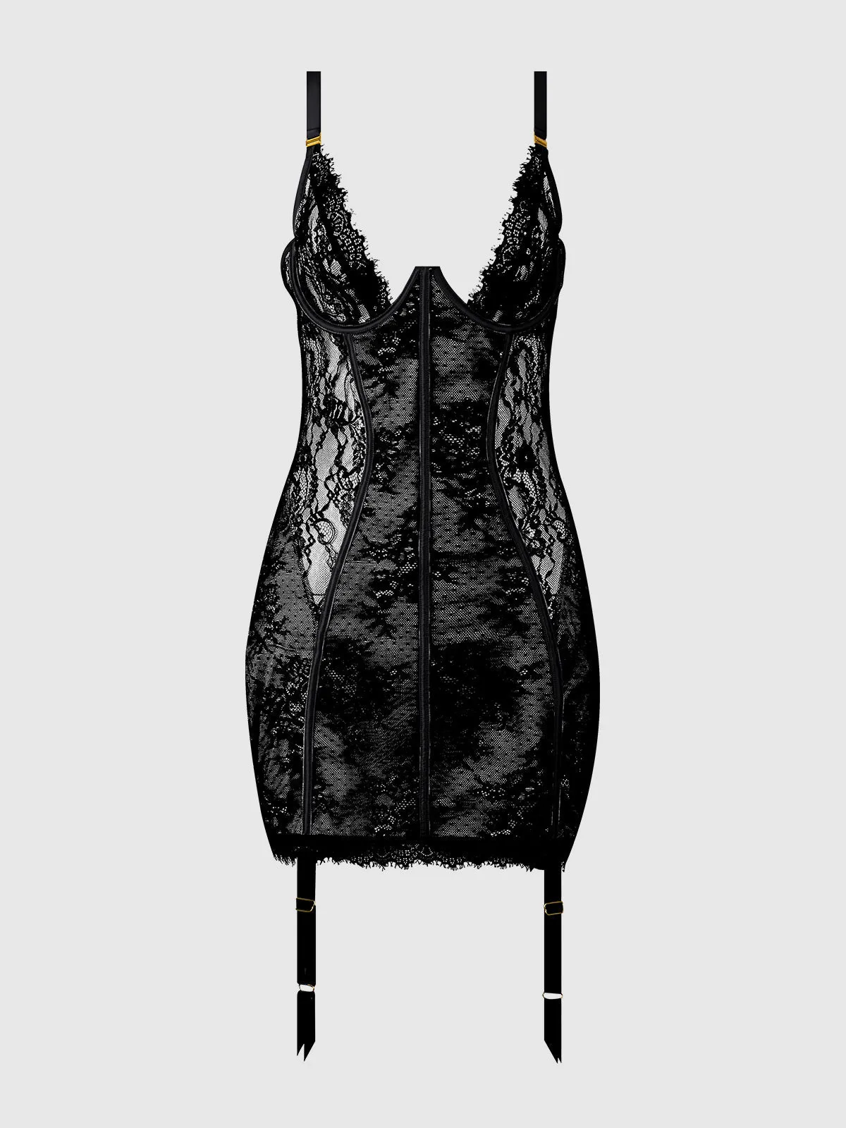Rosalind Satin & Lace Underwire Chemise by Frederick's of Hollywood