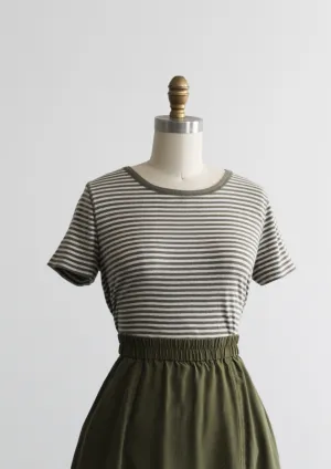sage striped tee 1919 Vintage