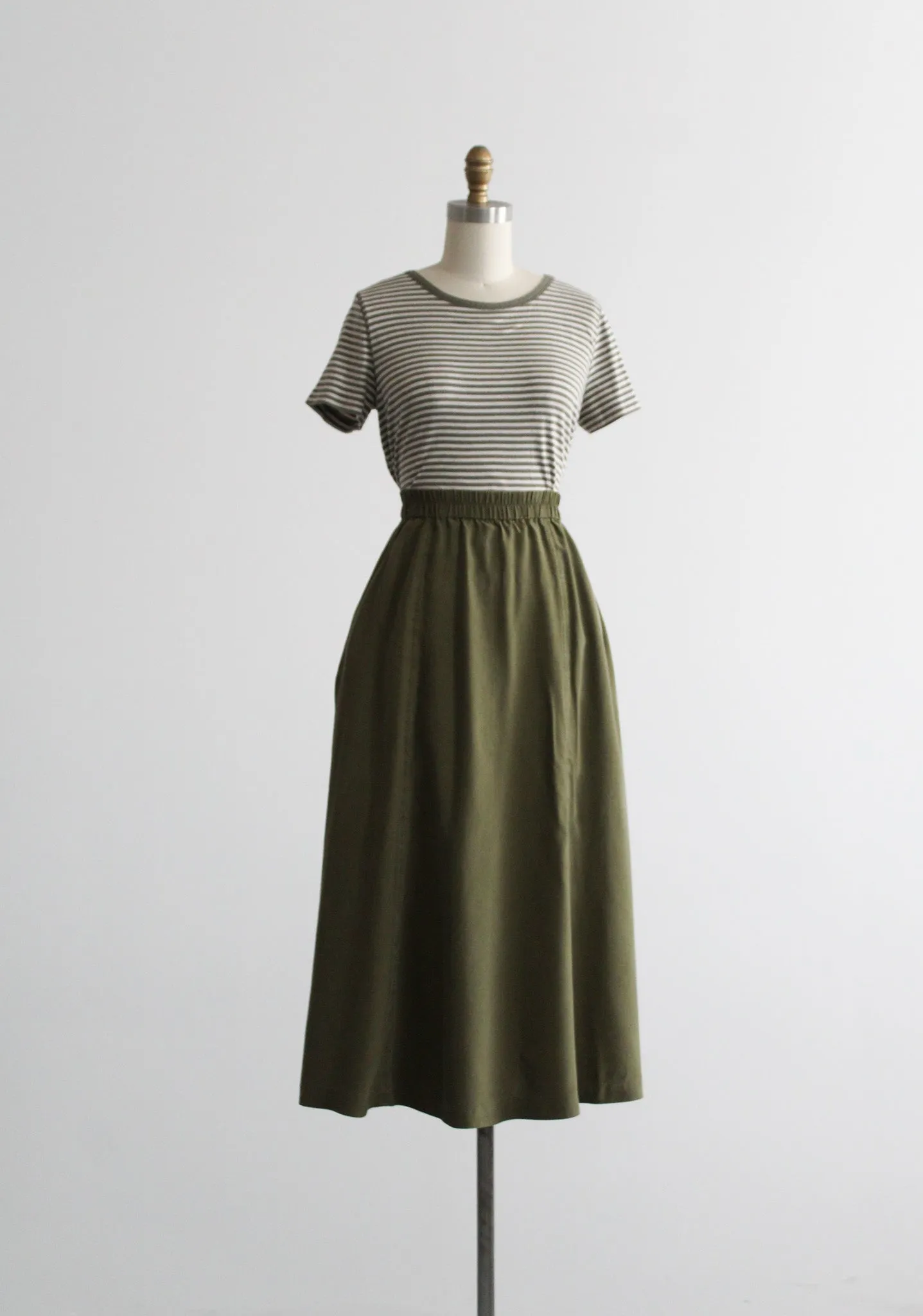 sage striped tee 1919 Vintage