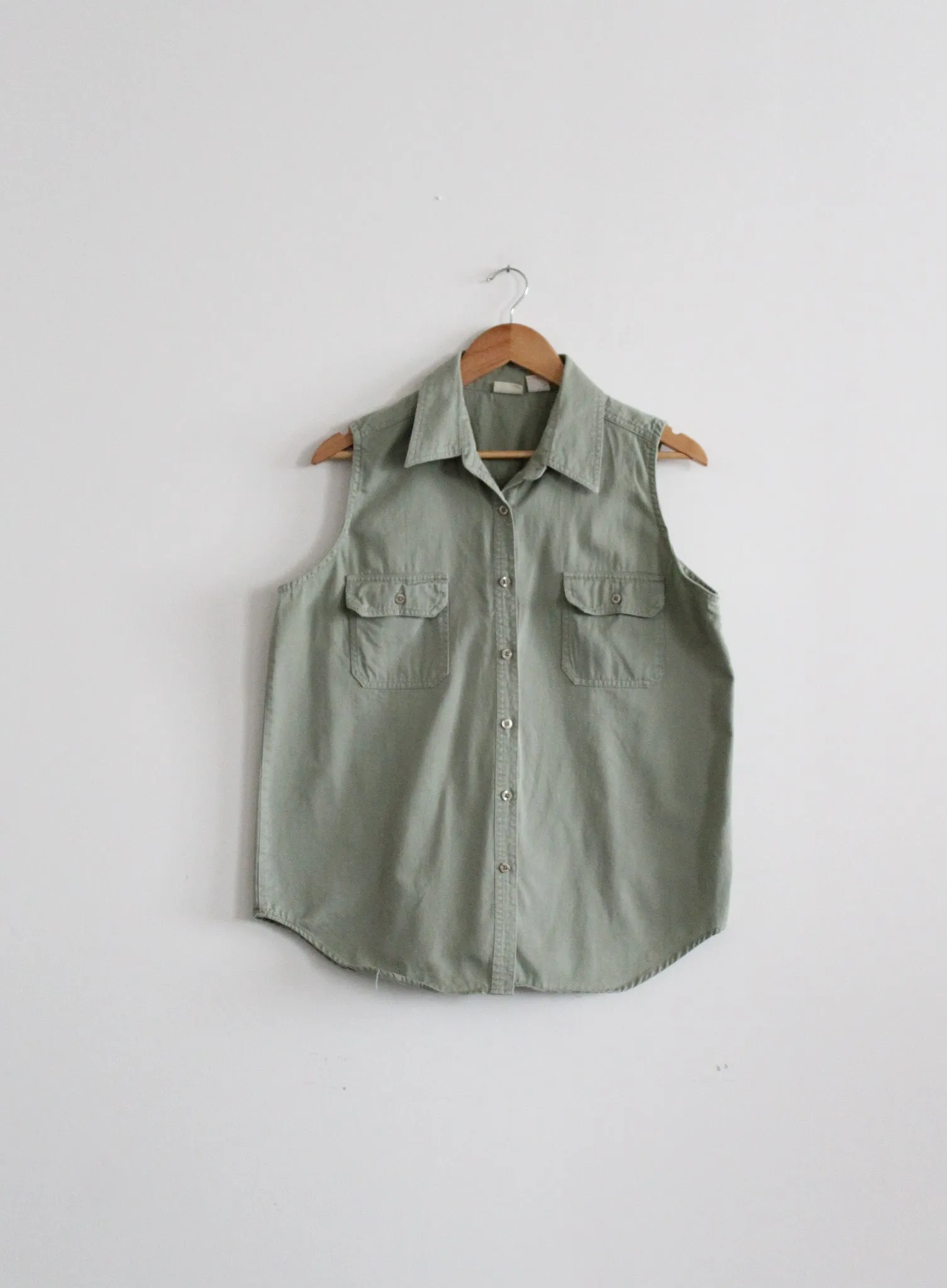 sageleaf cotton button up 1919 Vintage
