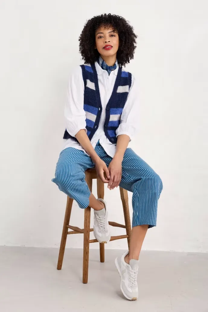 Seasalt Painter Striped Button-Down Mohair Vest