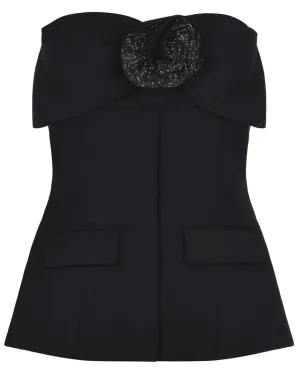 Self-Portrait Crepe Corsage Top