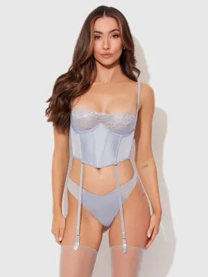 Serenity Lace & Satin Underwire Unlined Bustier by Frederick's of Hollywood