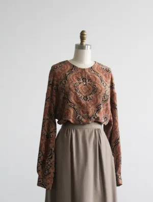 silk paisley blouse 1919 Vintage