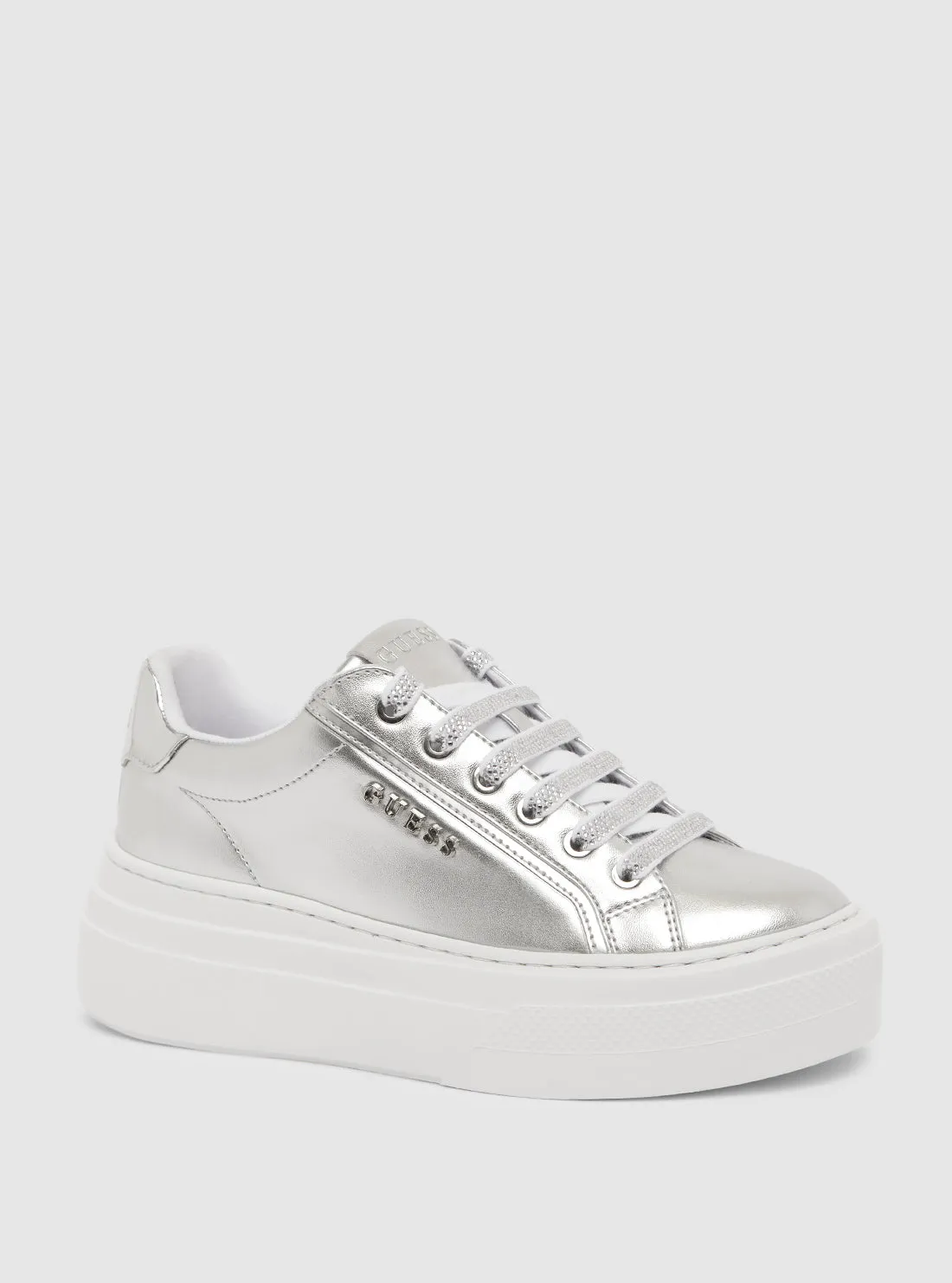 Silver Ameria Low-Top Sneakers Guess