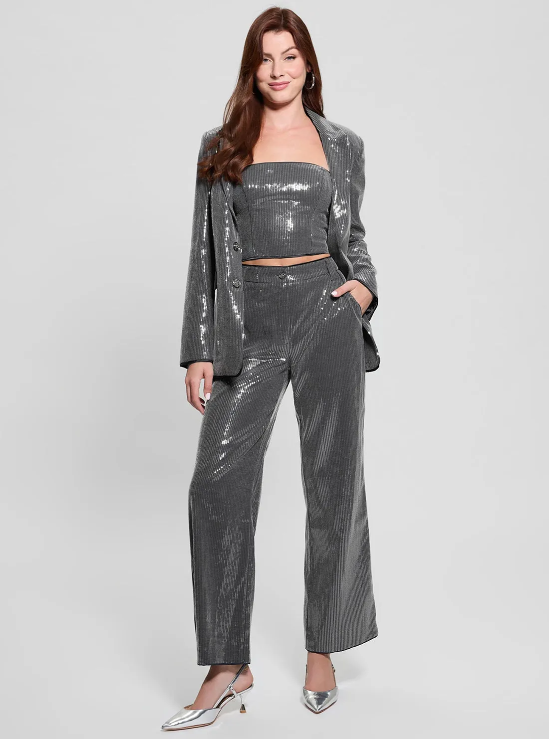 Silver Doris Blazer Guess
