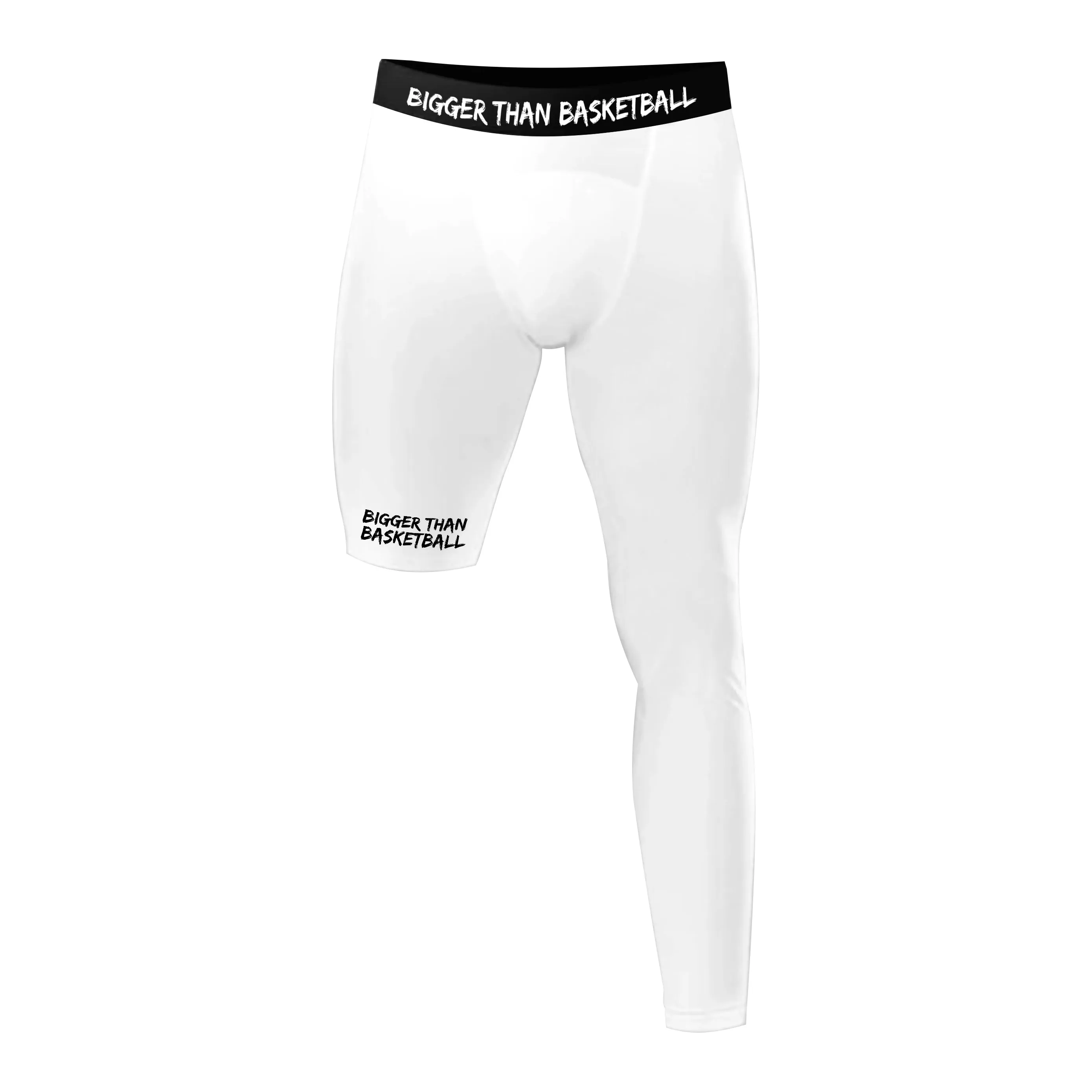 Single-Leg Performance Tights - Left - White Bigger Than Basketball,