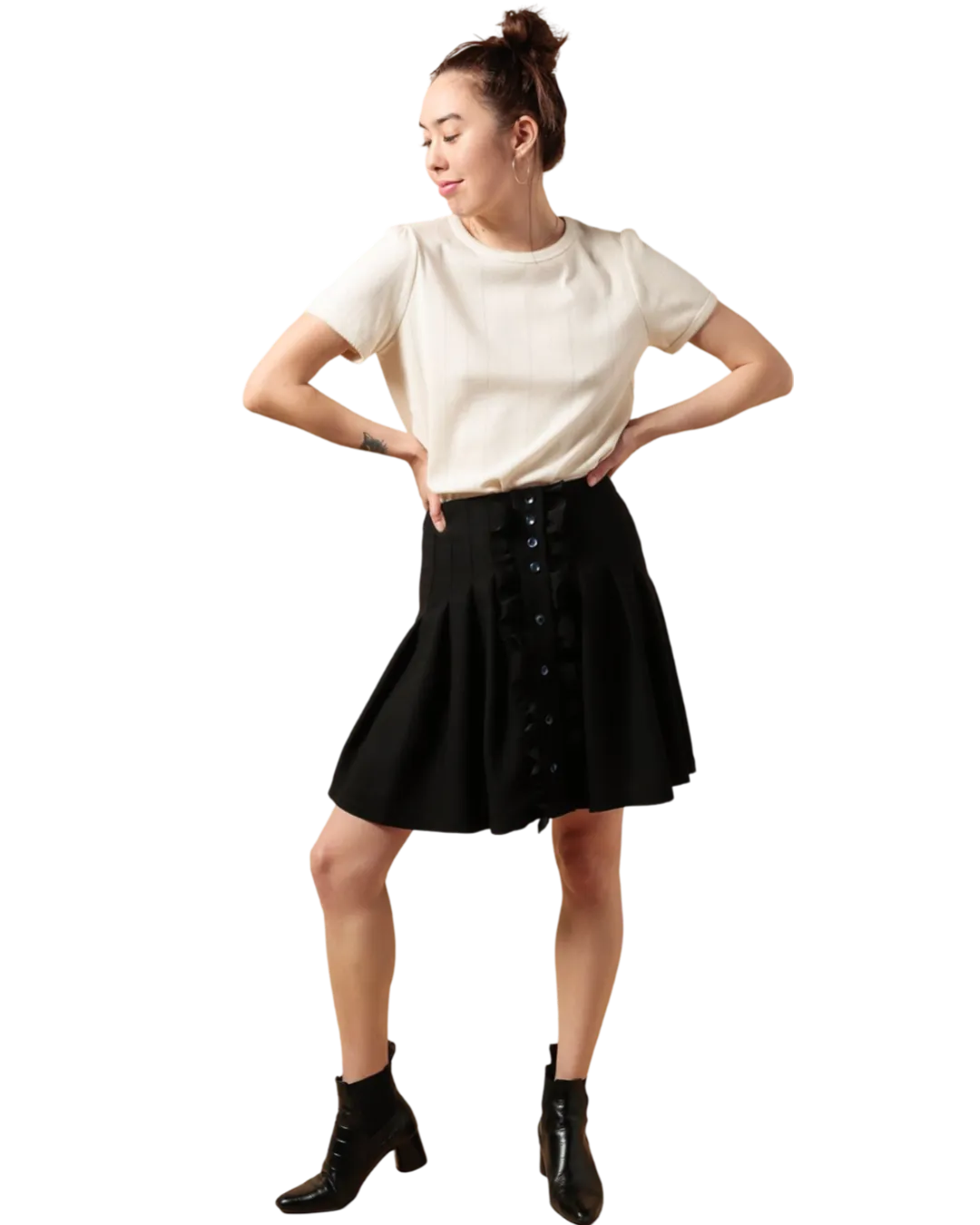 Size 14 | A.P.C. Black Victoria Above Knee Skirt