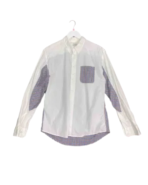Size 2 (M) | Visvim White Blue and Red Plaid Two-Tone Shirt