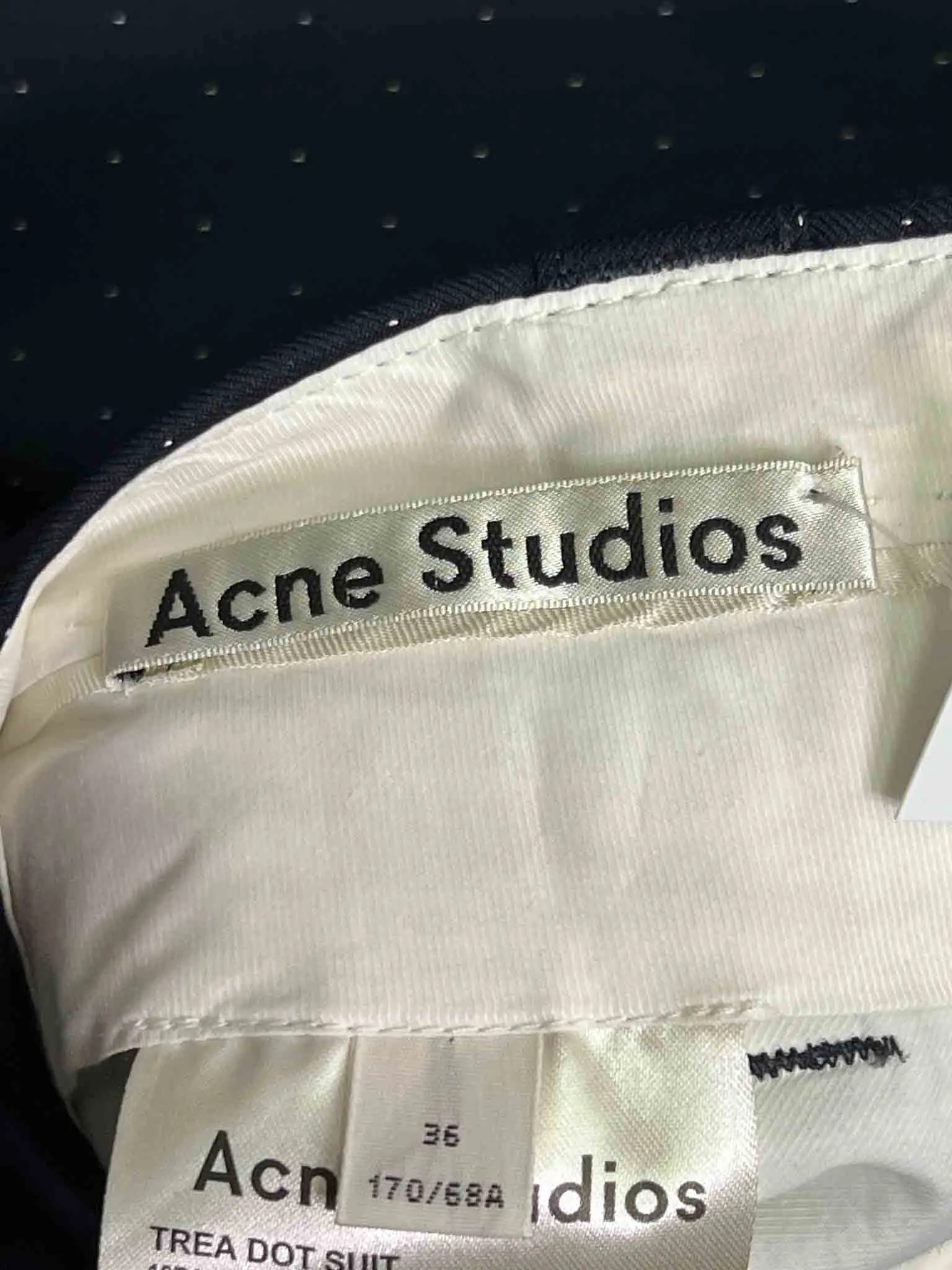 Size 36 (S) | Acne Trea Dot Suit Pants
