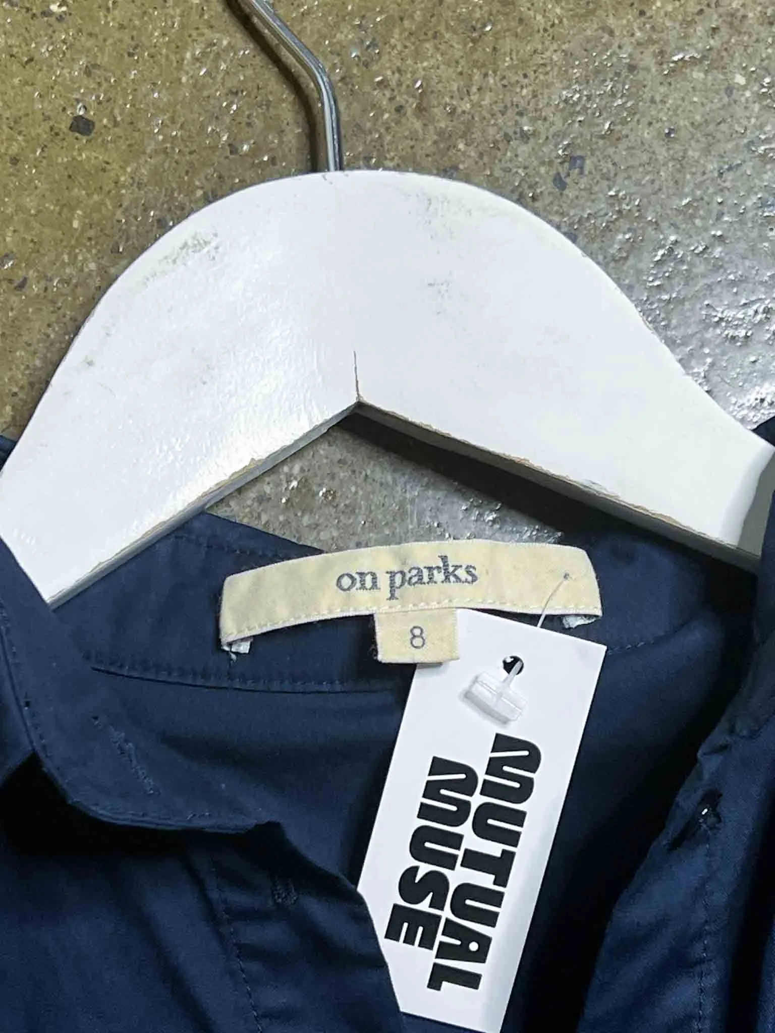 Size 8 | On Parks Navy Tie Shoulder Dress