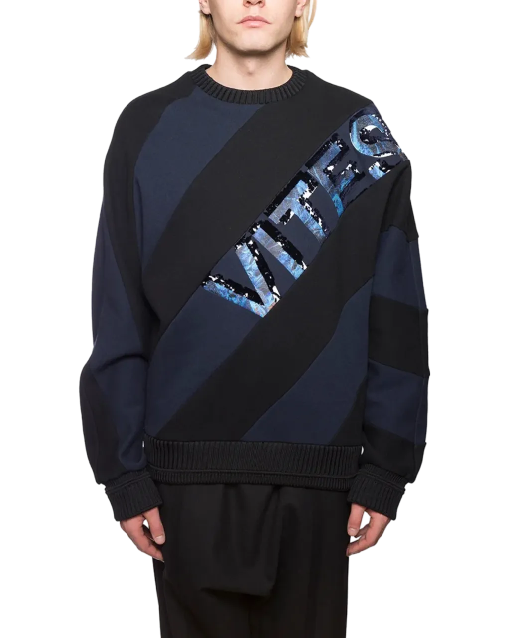 Size L | Juun.J Oversized Striped Sweatshirt