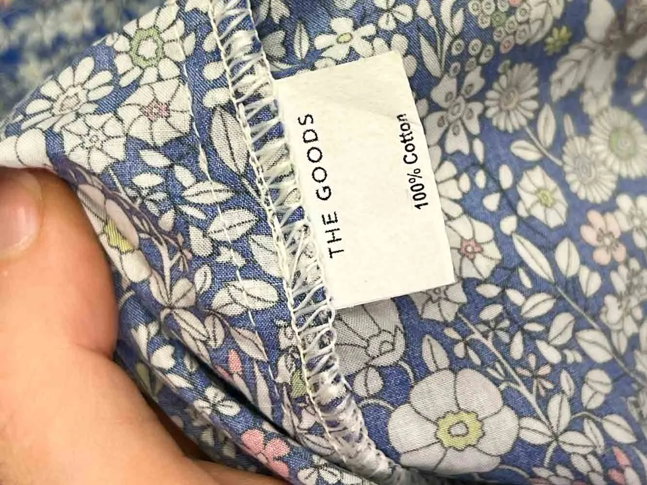 Size L | The Goods Blue Floral Cotton Short Sleeve Shirt