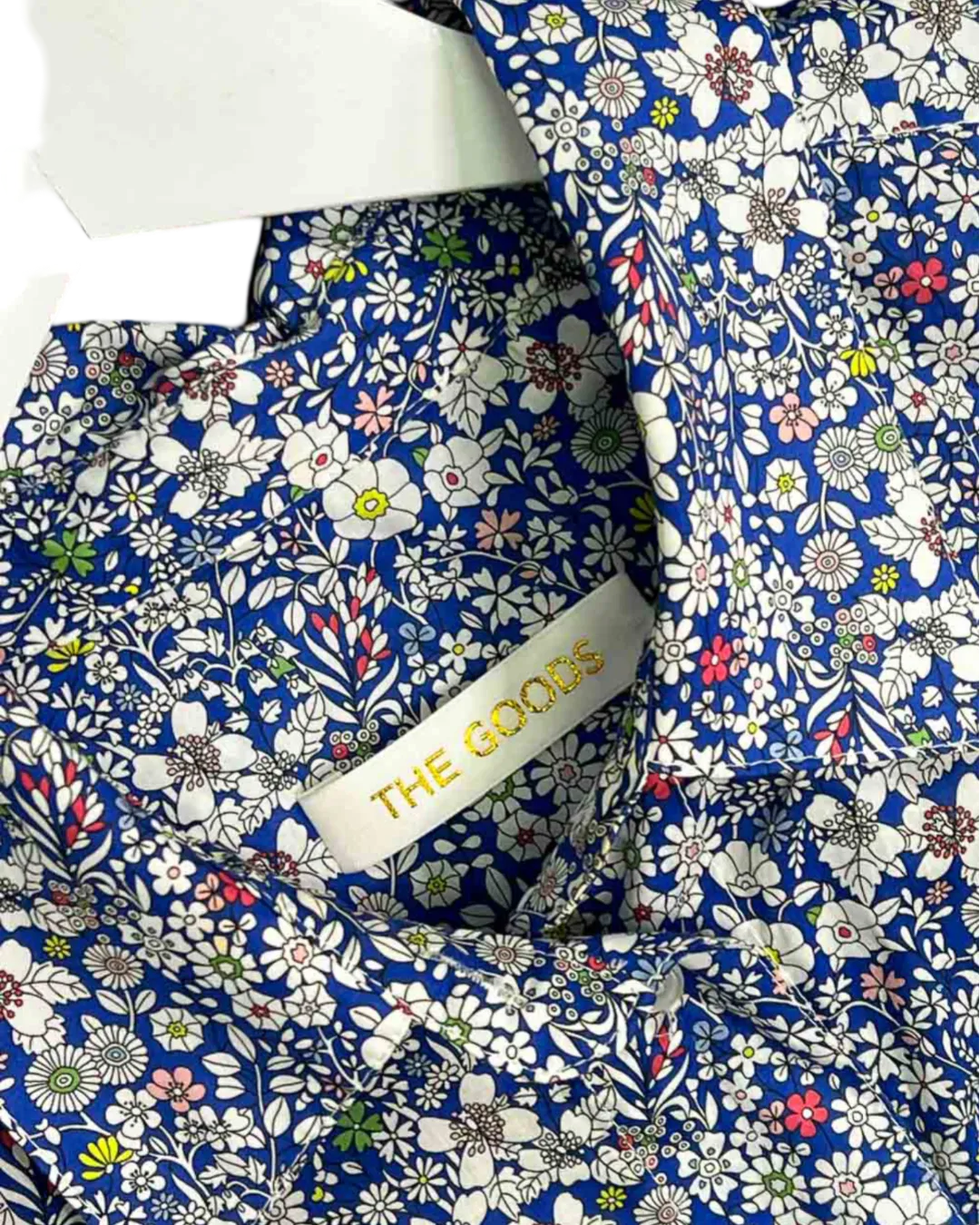 Size L | The Goods Blue Floral Cotton Short Sleeve Shirt