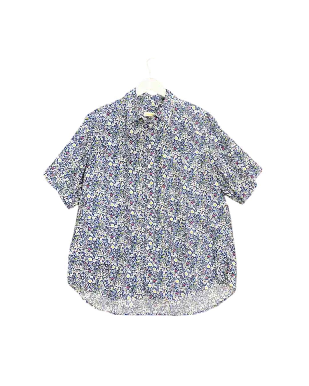 Size L | The Goods Blue Floral Cotton Short Sleeve Shirt